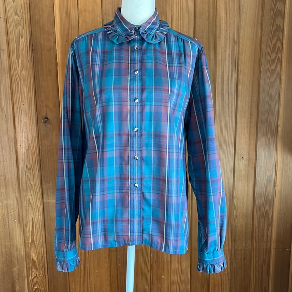 Lands End Vintage Button Down Blouse